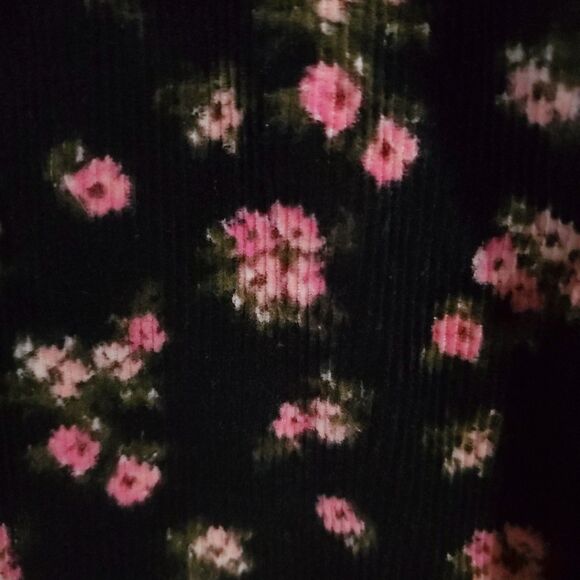 Children's Place Girl's Corduroy Jumper Dress, Black w/Pink Floral, Size 10 - Picture 7 of 14